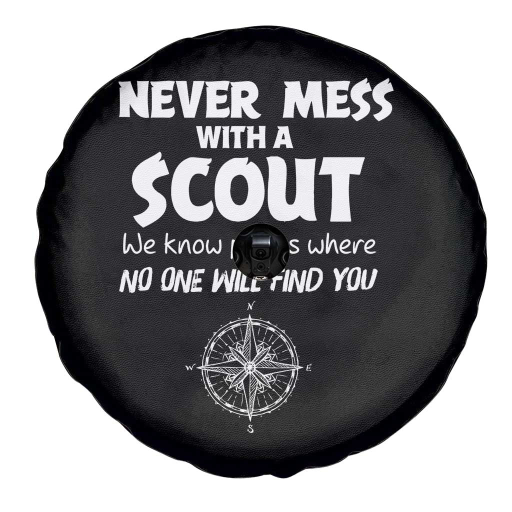 Funny Scout Spare Tire Cover Never Mess With A Scout Compass