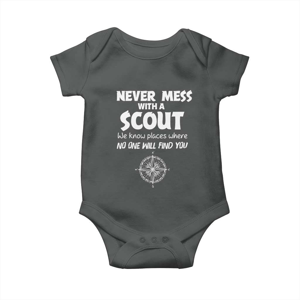 Funny Scout Baby Onesie Never Mess With A Scout Compass