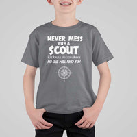 Funny Scout T Shirt For Kid Never Mess With A Scout Compass