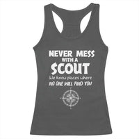 Funny Scout Racerback Tank Top Never Mess With A Scout Compass