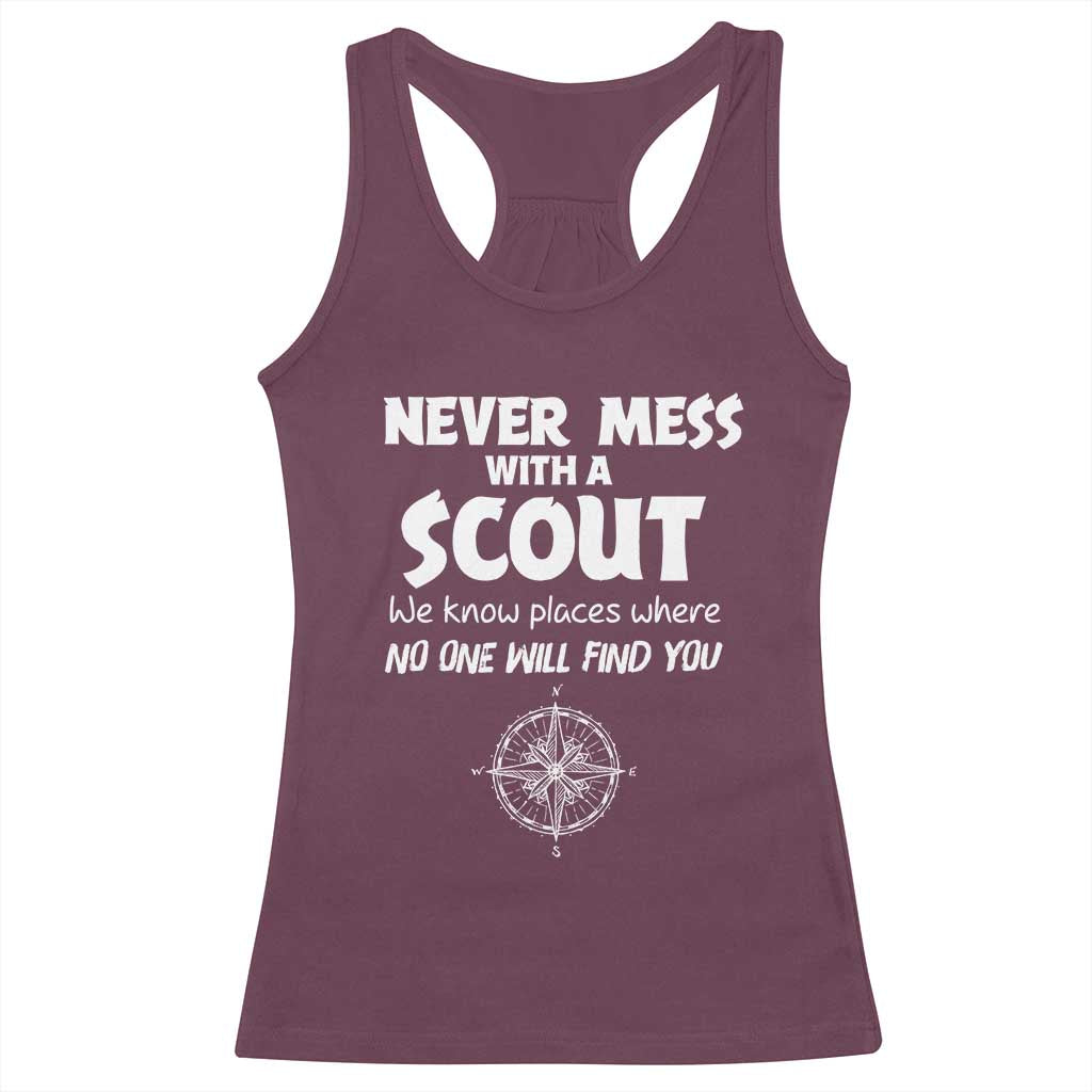 Funny Scout Racerback Tank Top Never Mess With A Scout Compass