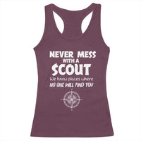 Funny Scout Racerback Tank Top Never Mess With A Scout Compass