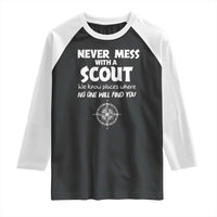 Funny Scout Raglan Shirt Never Mess With A Scout Compass