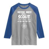 Funny Scout Raglan Shirt Never Mess With A Scout Compass