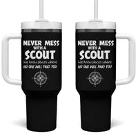 Funny Scout Tumbler With Handle Never Mess With A Scout Compass