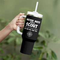 Funny Scout Tumbler With Handle Never Mess With A Scout Compass