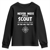 Funny Scout Youth Sweatshirt Never Mess With A Scout Compass