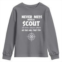 Funny Scout Youth Sweatshirt Never Mess With A Scout Compass
