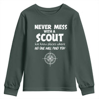 Funny Scout Youth Sweatshirt Never Mess With A Scout Compass