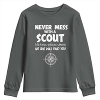 Funny Scout Youth Sweatshirt Never Mess With A Scout Compass