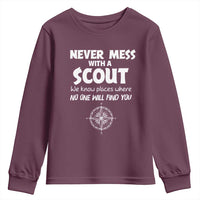 Funny Scout Youth Sweatshirt Never Mess With A Scout Compass
