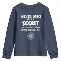 Funny Scout Youth Sweatshirt Never Mess With A Scout Compass