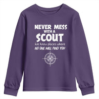 Funny Scout Youth Sweatshirt Never Mess With A Scout Compass