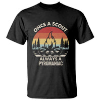 Funny Scout T Shirt Once A Scout Always A Pyromaniac Adventure Retro