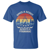 Funny Scout T Shirt Once A Scout Always A Pyromaniac Adventure Retro