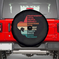 Retro Scout Law Values Spare Tire Cover Vintage Fleur-de-Lis