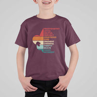 Retro Scout Law Values T Shirt For Kid Vintage Fleur-de-Lis