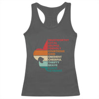 Retro Scout Law Values Racerback Tank Top Vintage Fleur-de-Lis