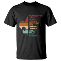 Retro Scout Law Values T Shirt Vintage Fleur-de-Lis