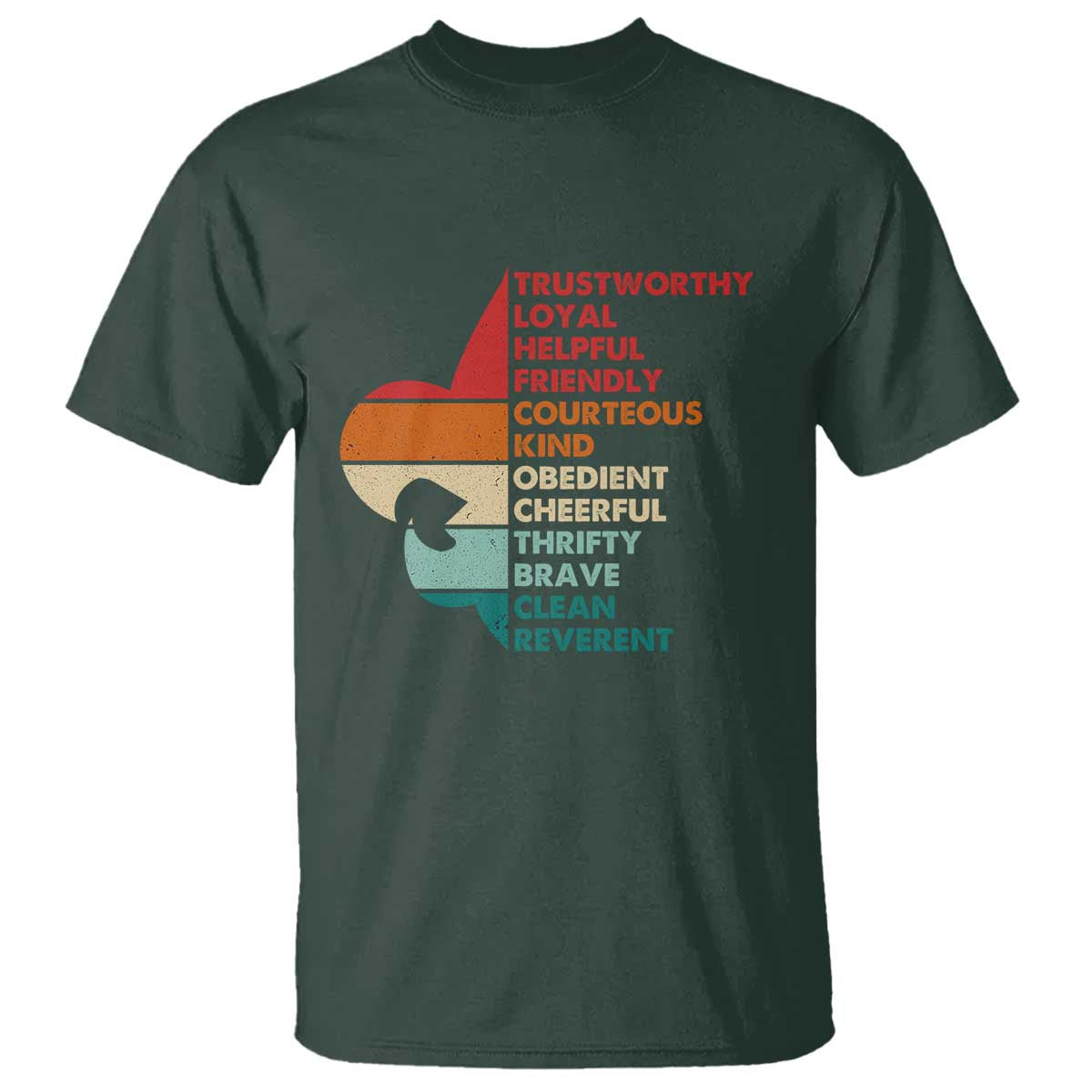 Retro Scout Law Values T Shirt Vintage Fleur-de-Lis
