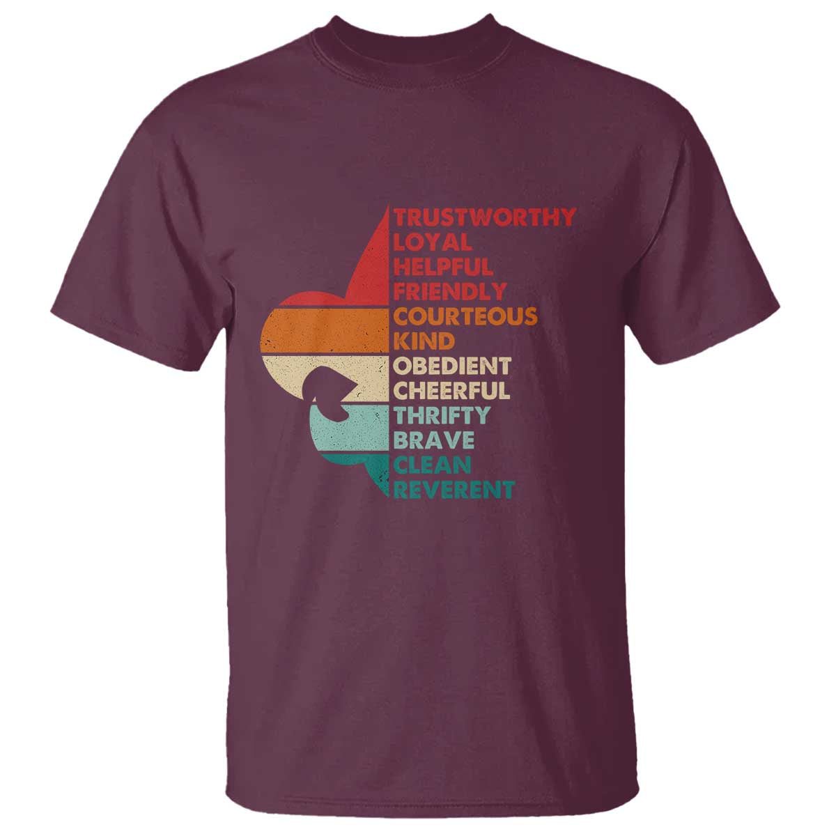 Retro Scout Law Values T Shirt Vintage Fleur-de-Lis