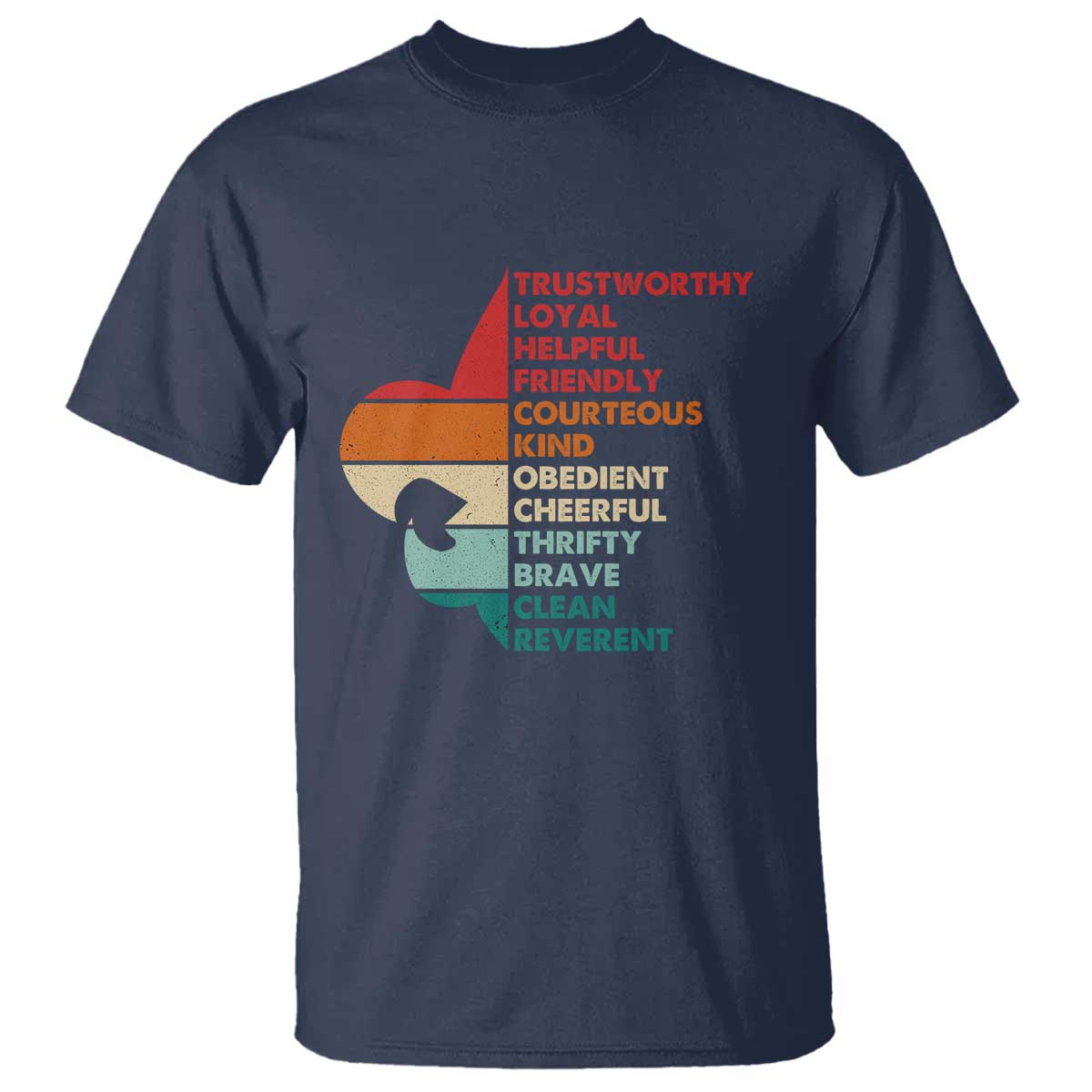 Retro Scout Law Values T Shirt Vintage Fleur-de-Lis