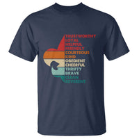 Retro Scout Law Values T Shirt Vintage Fleur-de-Lis
