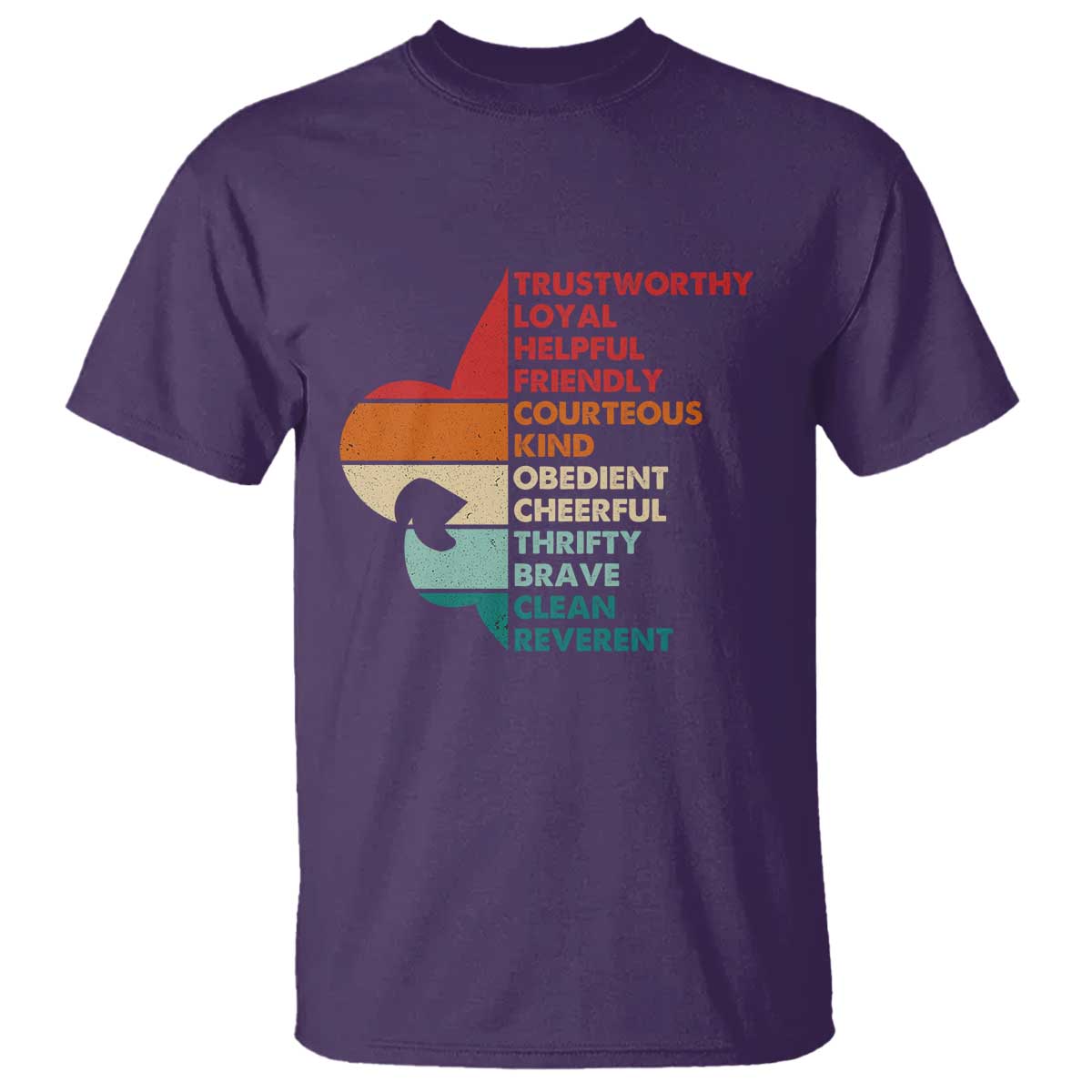 Retro Scout Law Values T Shirt Vintage Fleur-de-Lis