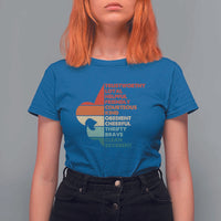 Retro Scout Law Values T Shirt For Women Vintage Fleur-de-Lis