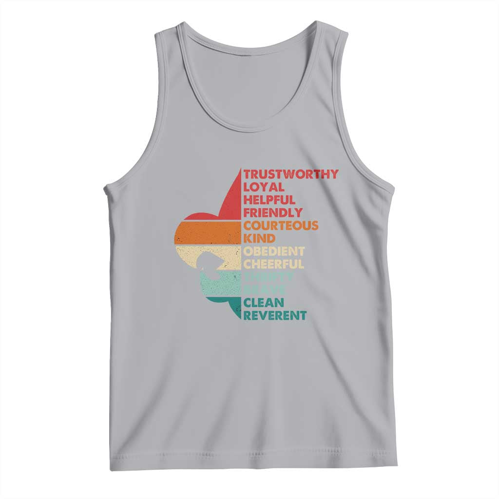 Retro Scout Law Values Tank Top Vintage Fleur-de-Lis