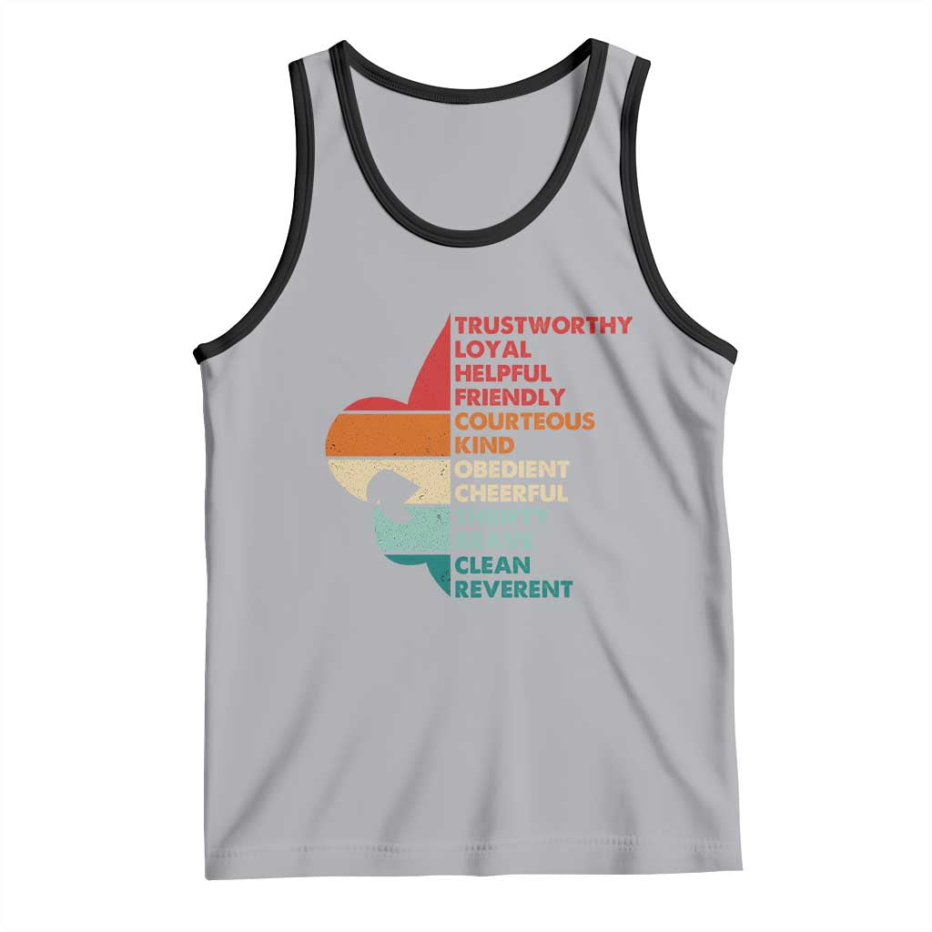 Retro Scout Law Values Tank Top Vintage Fleur-de-Lis