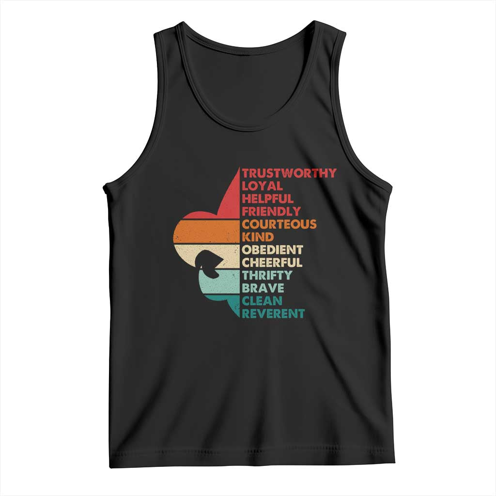 Retro Scout Law Values Tank Top Vintage Fleur-de-Lis