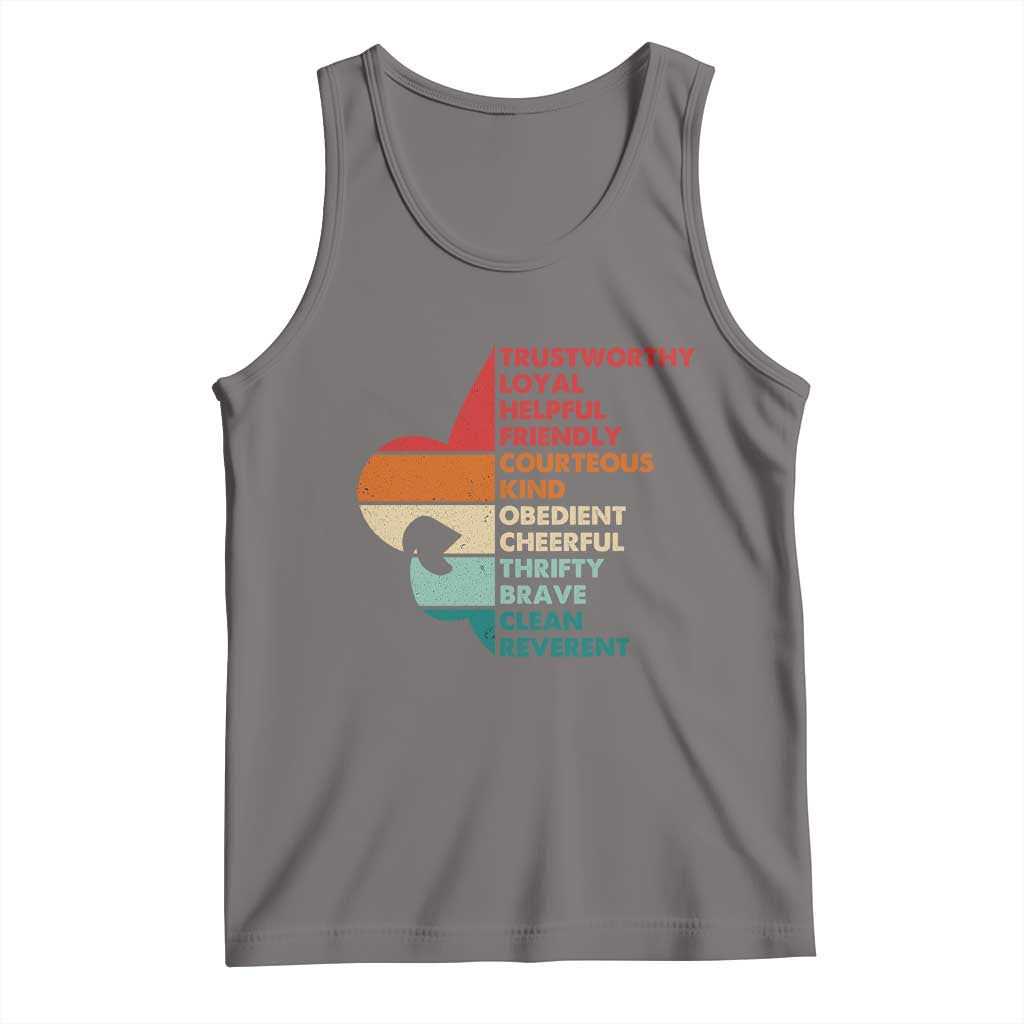 Retro Scout Law Values Tank Top Vintage Fleur-de-Lis