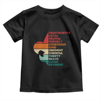Retro Scout Law Values Toddler T Shirt Vintage Fleur-de-Lis
