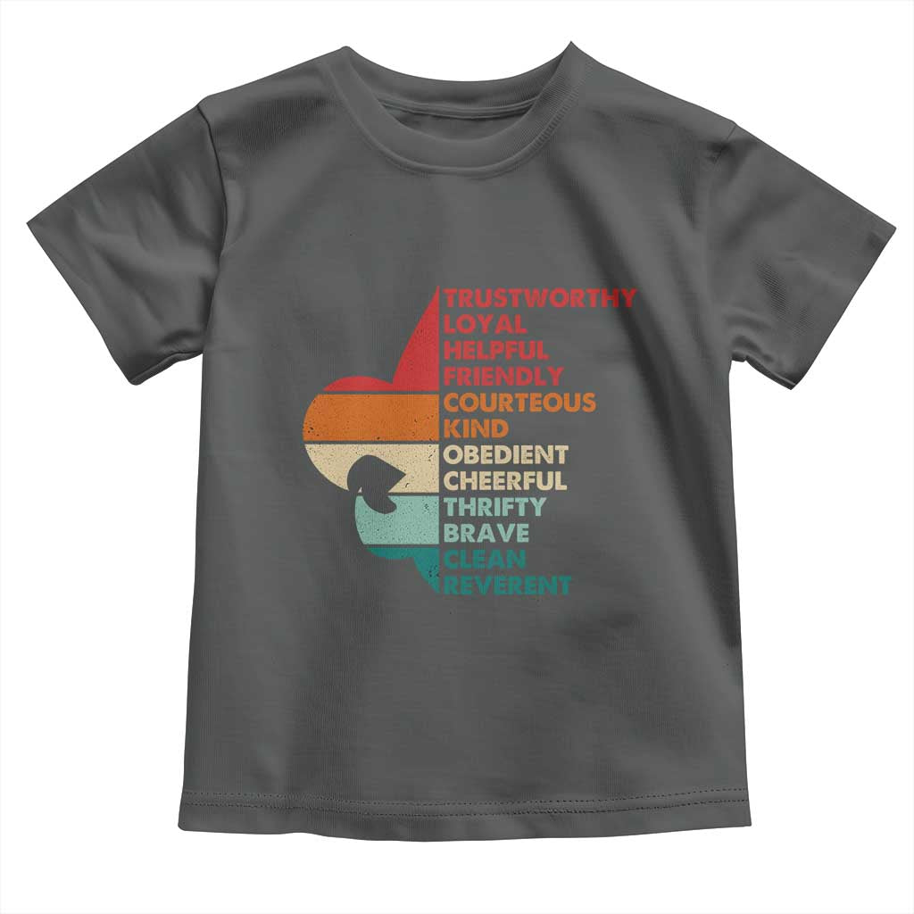 Retro Scout Law Values Toddler T Shirt Vintage Fleur-de-Lis
