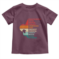 Retro Scout Law Values Toddler T Shirt Vintage Fleur-de-Lis