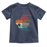 Retro Scout Law Values Toddler T Shirt Vintage Fleur-de-Lis