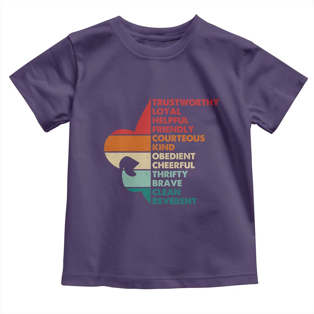 Retro Scout Law Values Toddler T Shirt Vintage Fleur-de-Lis