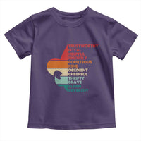 Retro Scout Law Values Toddler T Shirt Vintage Fleur-de-Lis