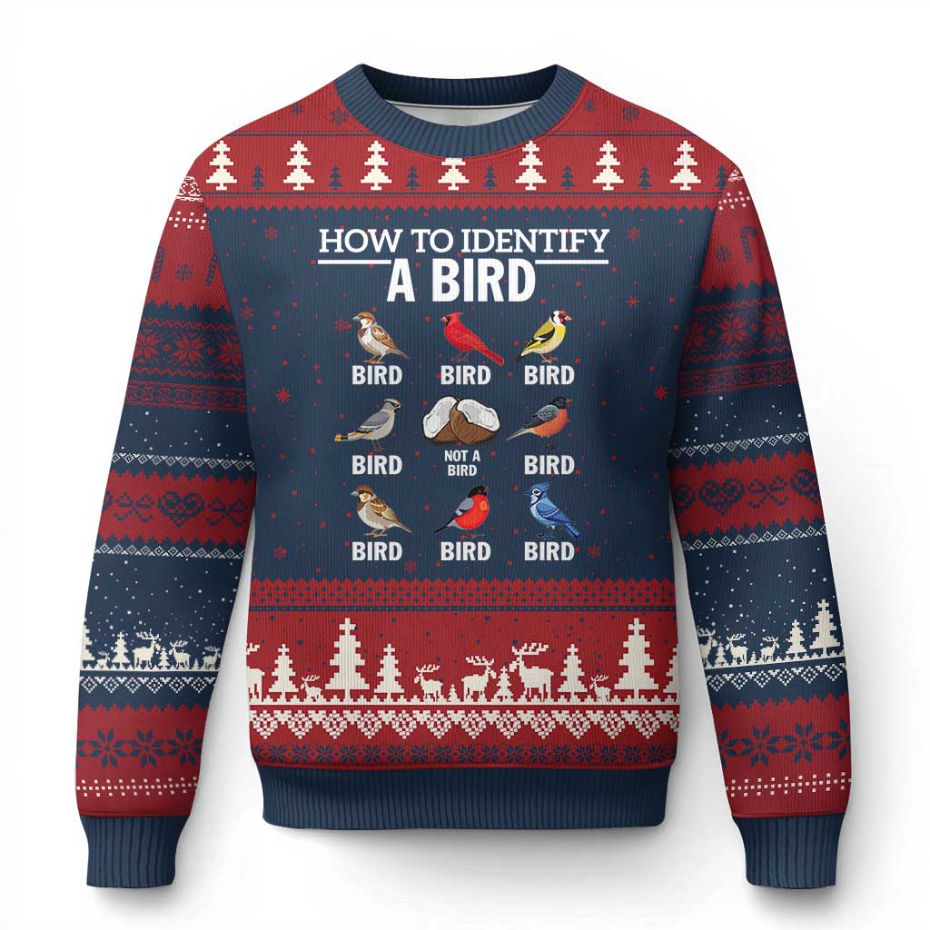 Funny Bird Watching Ugly Christmas Sweater How To Identify A Bird - Wonder Print Shop