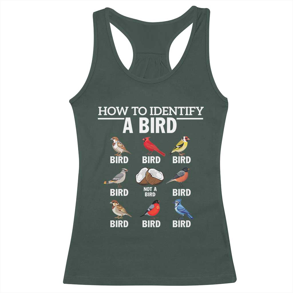 Funny Bird Watching Racerback Tank Top How To Identify A Bird