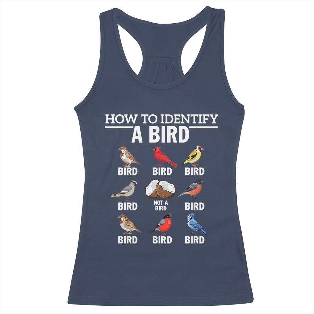 Funny Bird Watching Racerback Tank Top How To Identify A Bird