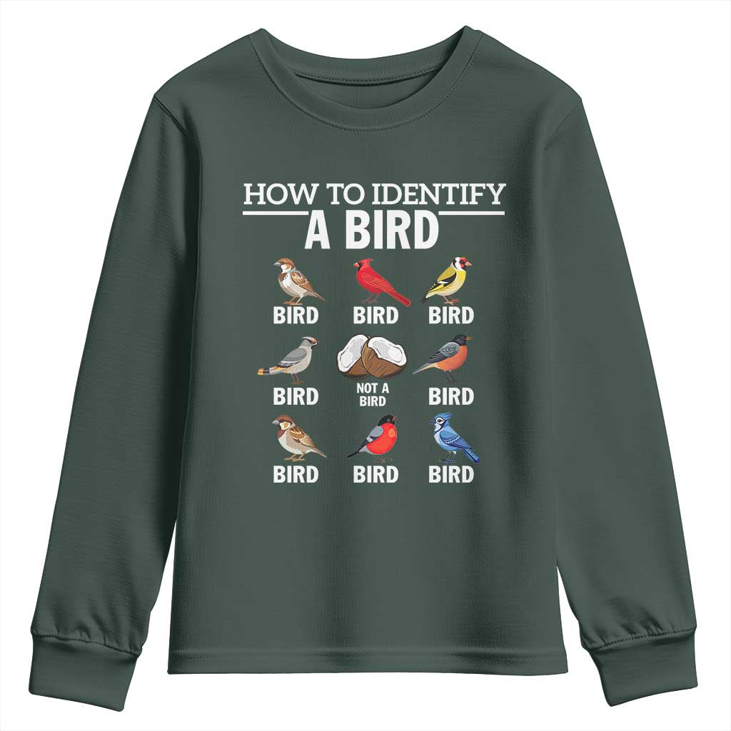 Funny Bird Watching Youth Sweatshirt How To Identify A Bird