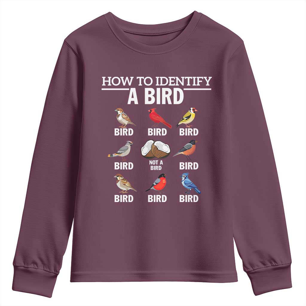 Funny Bird Watching Youth Sweatshirt How To Identify A Bird