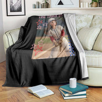 Hit The Dang Ball Funny Doll Baseball Graphic Throw Blanket Sassy Sports Fan Gift
