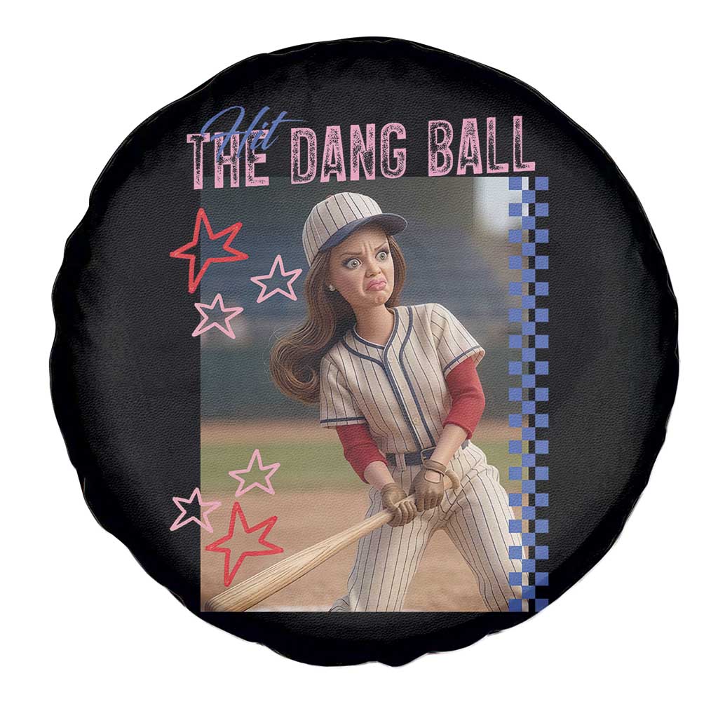 Hit The Dang Ball Funny Doll Baseball Graphic Spare Tire Cover Sassy Sports Fan Gift