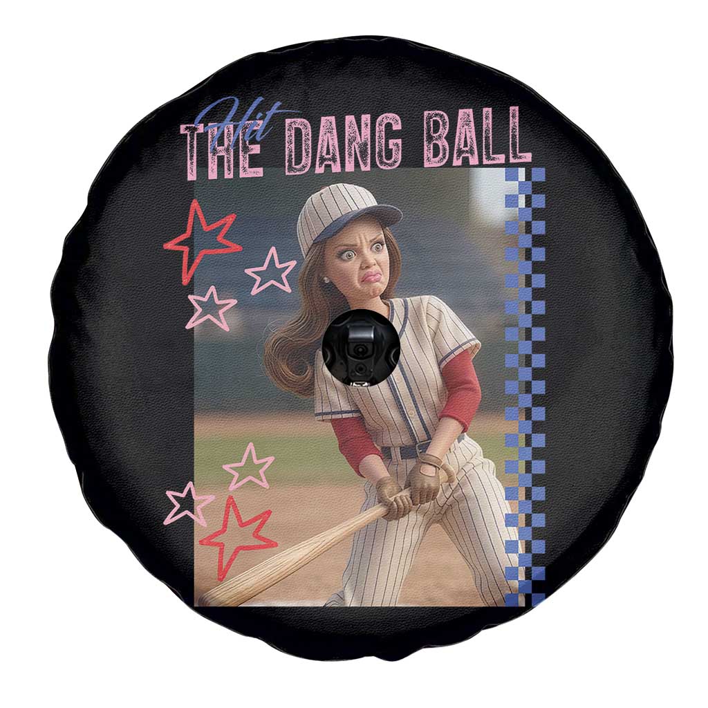 Hit The Dang Ball Funny Doll Baseball Graphic Spare Tire Cover Sassy Sports Fan Gift