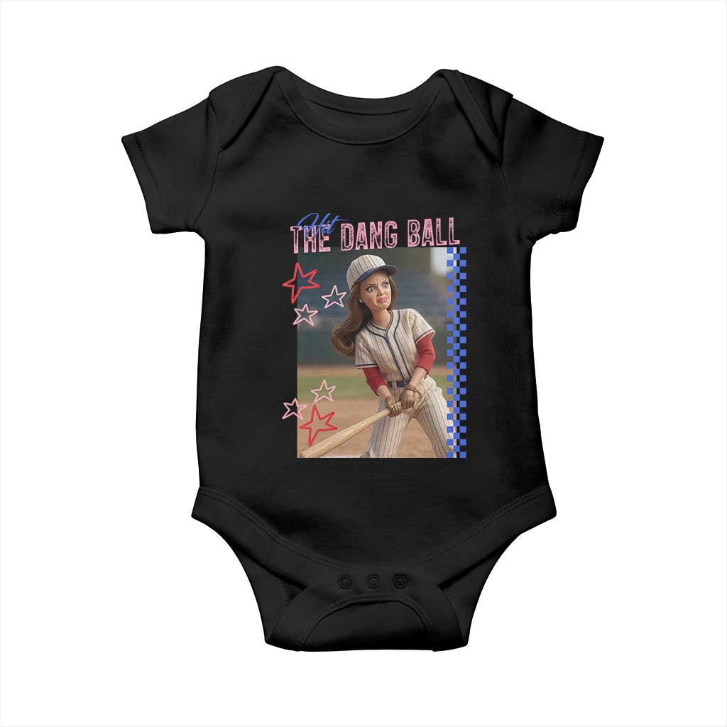 Hit The Dang Ball Funny Doll Baseball Graphic Baby Onesie Sassy Sports Fan Gift