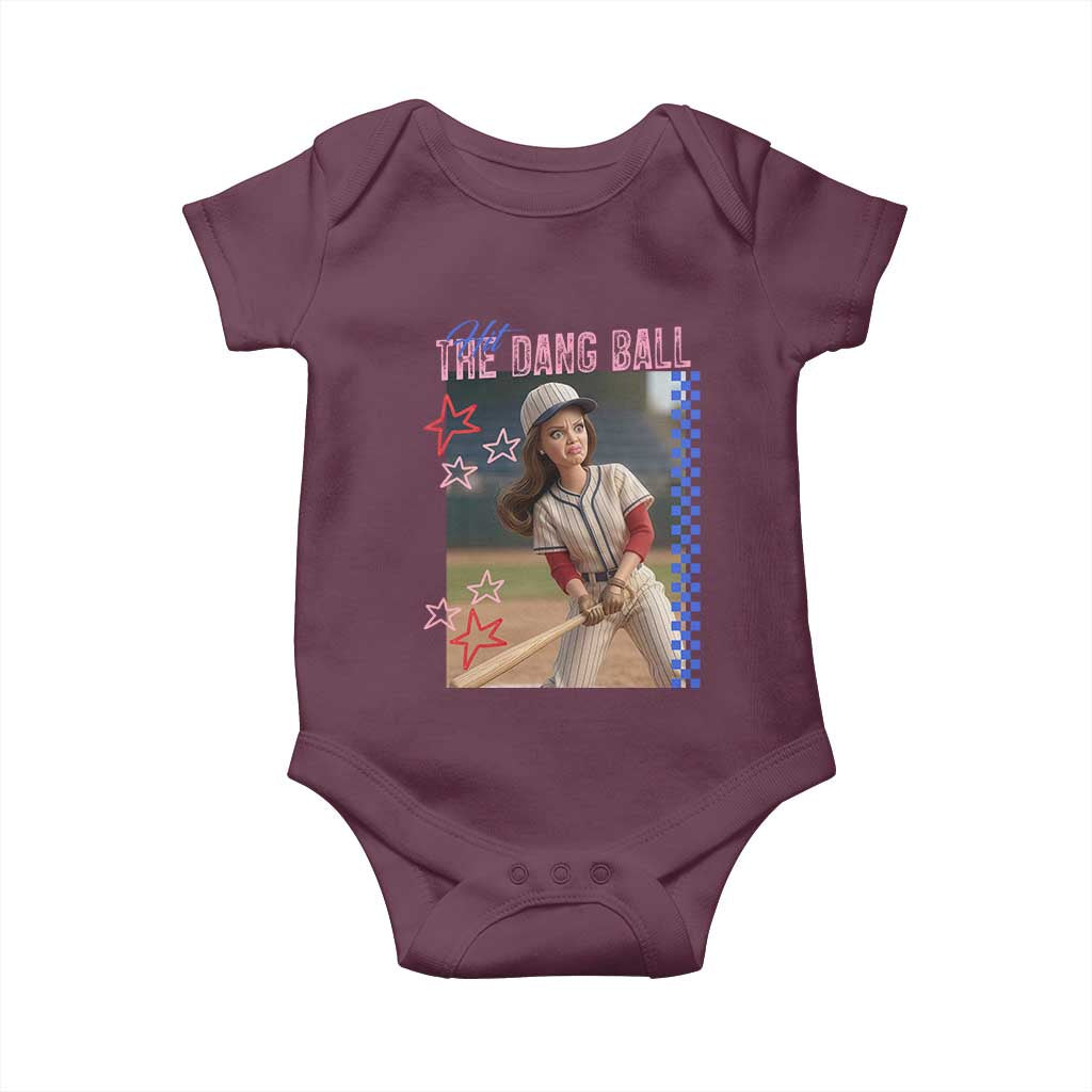 Hit The Dang Ball Funny Doll Baseball Graphic Baby Onesie Sassy Sports Fan Gift