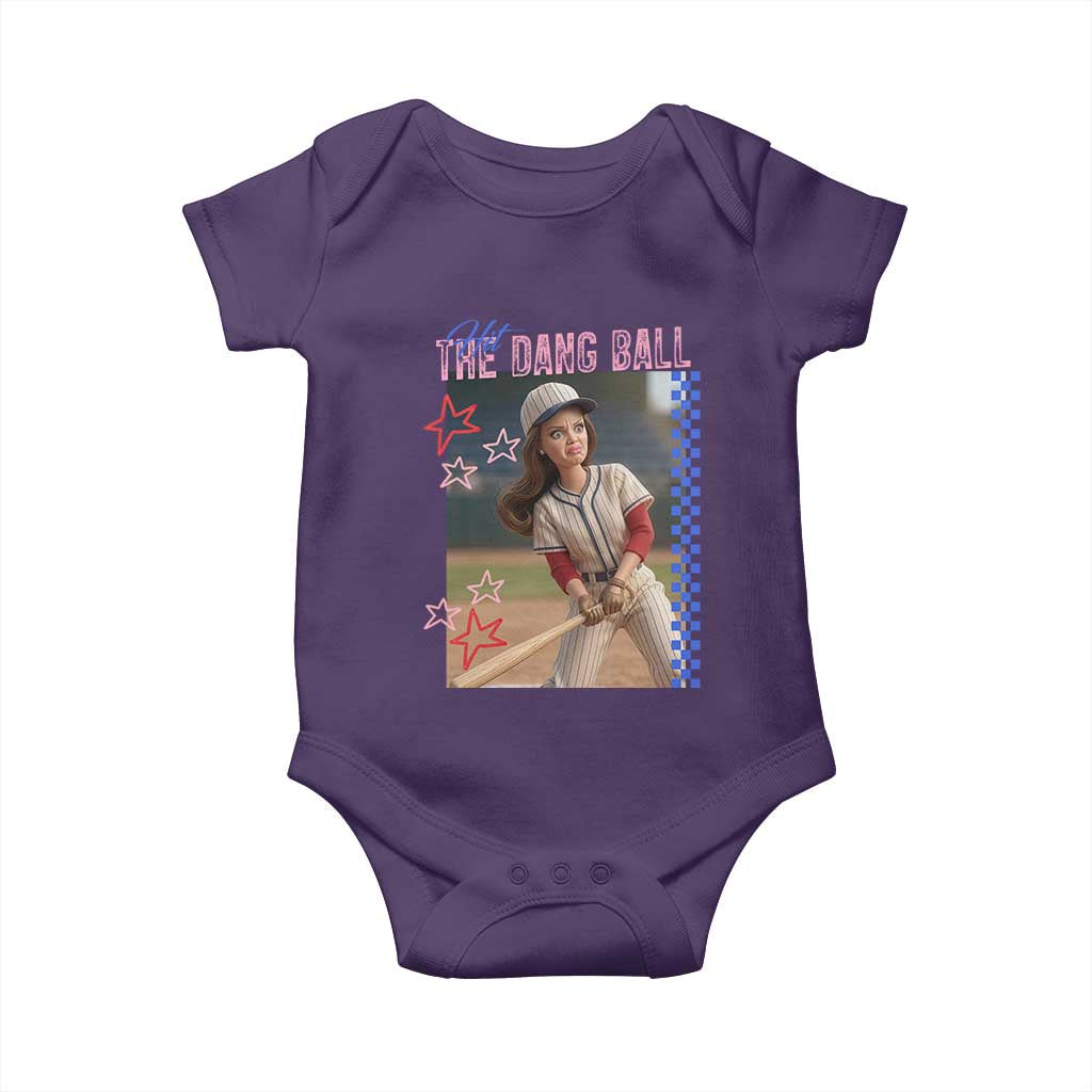 Hit The Dang Ball Funny Doll Baseball Graphic Baby Onesie Sassy Sports Fan Gift